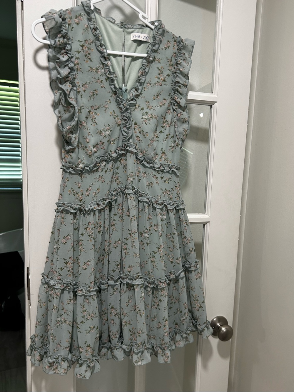 She + Sky Blue Floral Dress XS/S